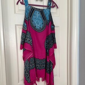 Pink and Blue Patterned beach coverall